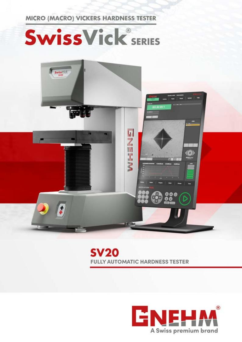 SwissVick SV20系列全自动维氏硬度测量系统