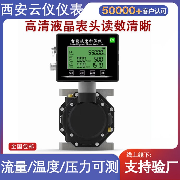 云仪仪器气体容积式罗茨流量计法兰管道式螺纹式安装
